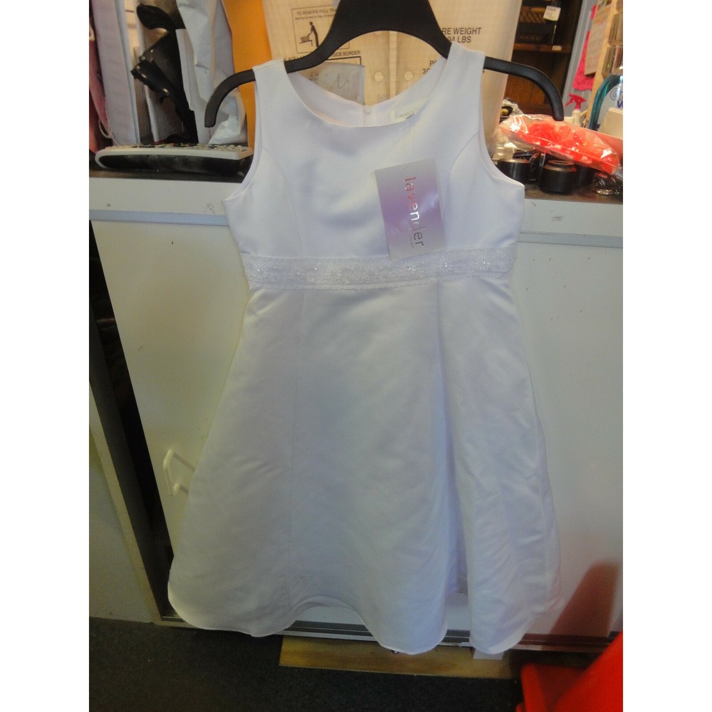 lavender by US angels white comunion flower girl 10 formal dress See description